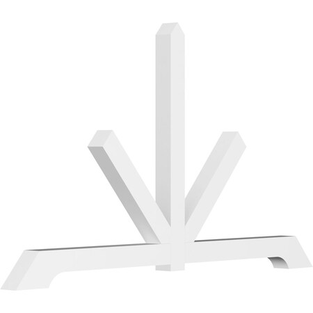 Ekena Millwork Vanguard Architectural Grade PVC Gable Bracket, 84"W x 49"H x 4"D x 4"F, 14/12 Pitch GBP084X49X0404VAN00